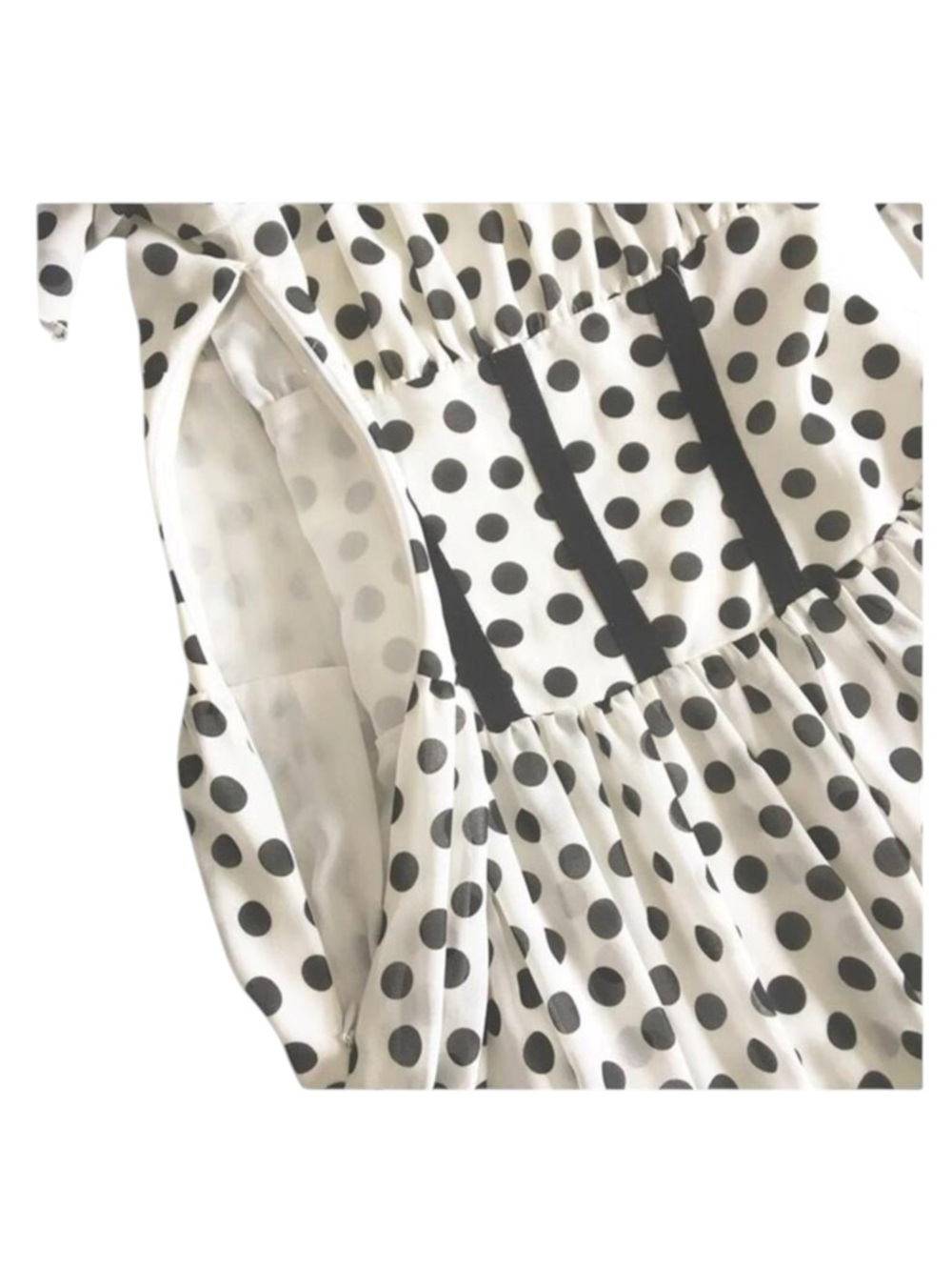 new Babylon Les Femmes ☻ Burlesque Corset Cocktail Dress ☻︎ Black Polka Dots ☻︎ - Picture 11 of 16